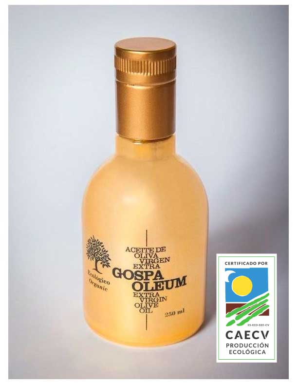12 botellas de 250 ml de aceite de oliva virgen extra orgánico
